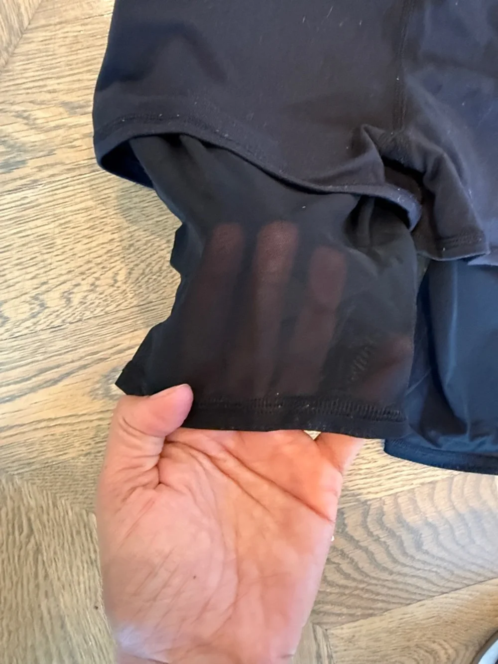 ALO Yoga Black Biker Shorts with Mesh Underneath